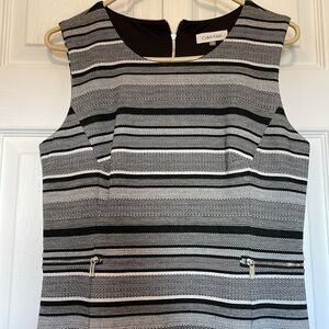 Women’s CalvinKlein sz 6 jacquard dress knee length zipper back zippered accents